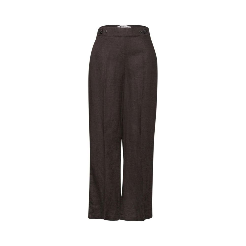 Street One Brown Linen Trousers Casual