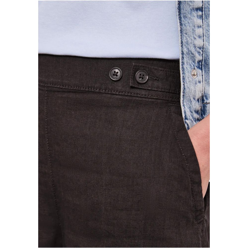 Street One Brown Linen Trousers Casual