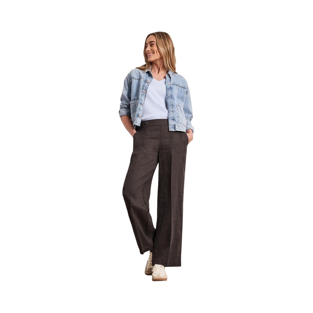 Street One Brown Linen Trousers Casual