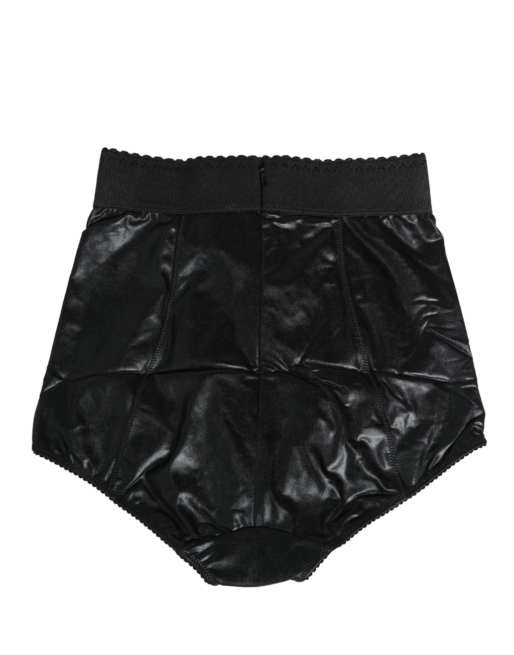 Dolce & Gabbana Schwarze High Waist Slip-Gürtelhose Unterwäsche