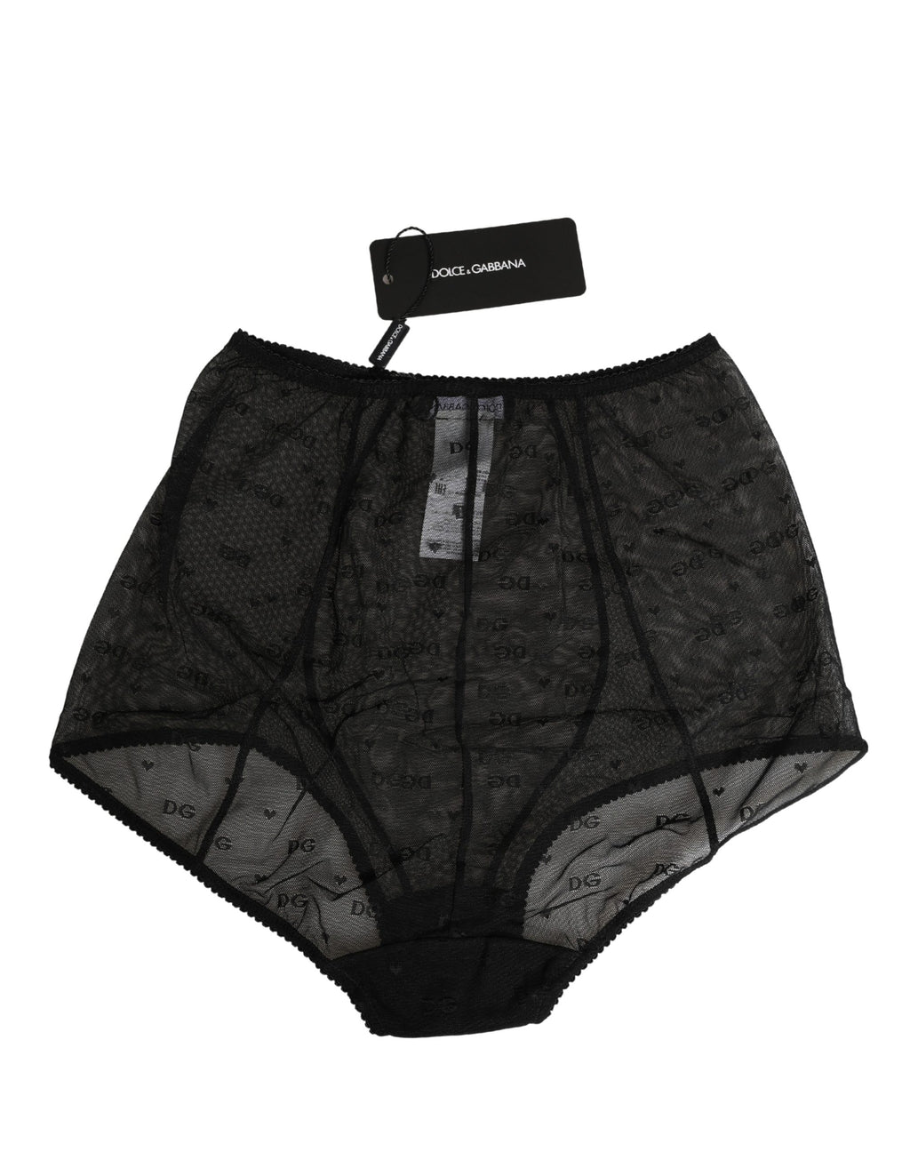 Dolce & Gabbana Schwarze Slip-Gürtel-Panty aus Stretch-Nylon
