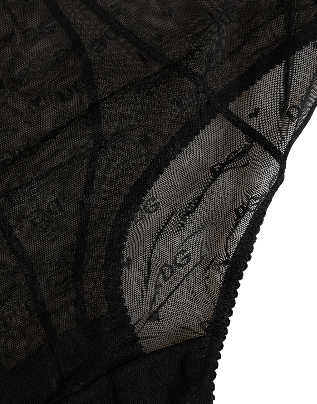 Dolce & Gabbana Schwarze Slip-Gürtel-Panty aus Stretch-Nylon