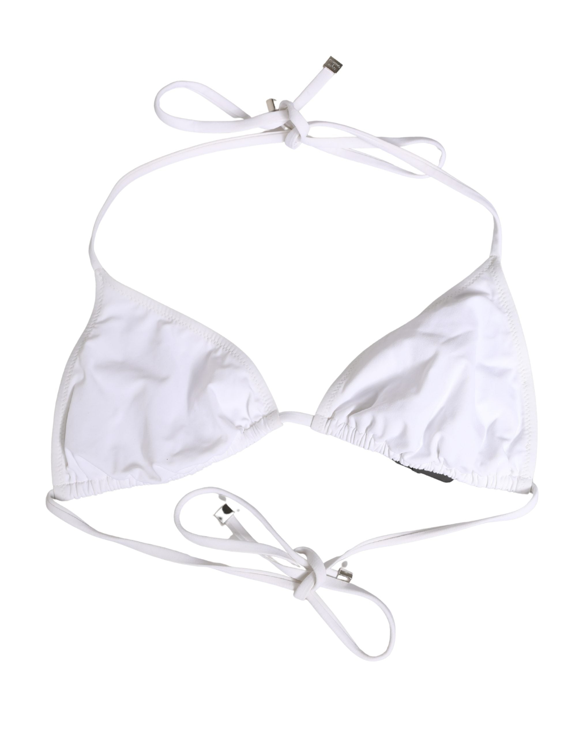 Dolce & Gabbana Weißer Triangel-Bikini-Top aus Nylon