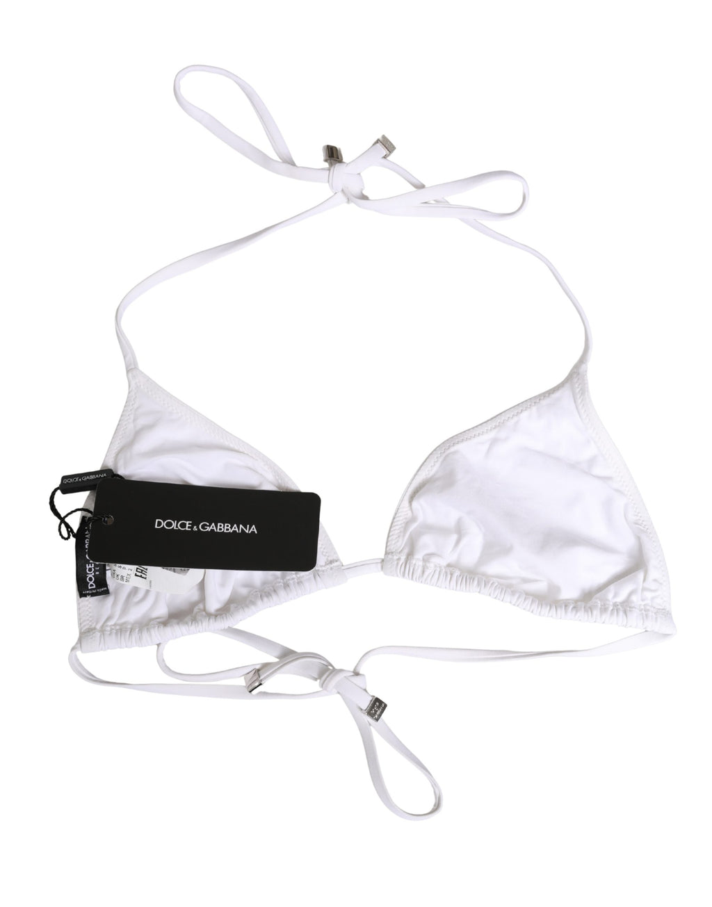 Dolce & Gabbana Weißer Triangel-Bikini-Top aus Nylon