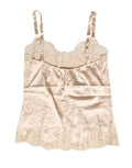 Dolce & Gabbana Beige Spitzen-Seiden-Satin-Top Unterwäsche Nachtwäsche