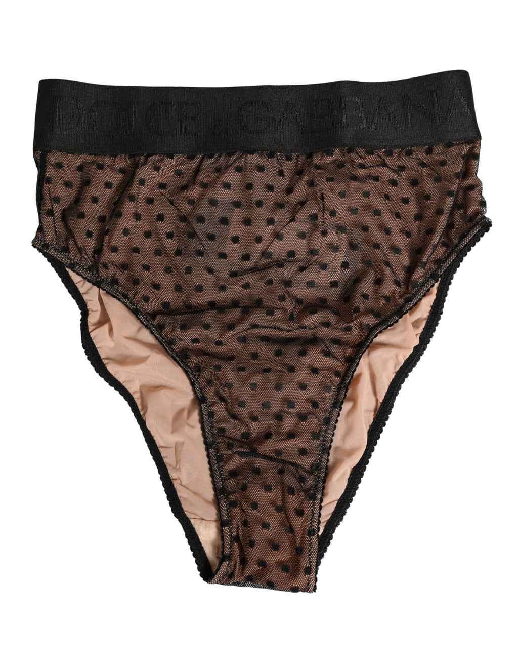 Dolce & Gabbana Schwarze Beige Tupfen Schmetterling Slip Unterwäsche