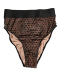 Dolce & Gabbana Schwarze Beige Tupfen Schmetterling Slip Unterwäsche