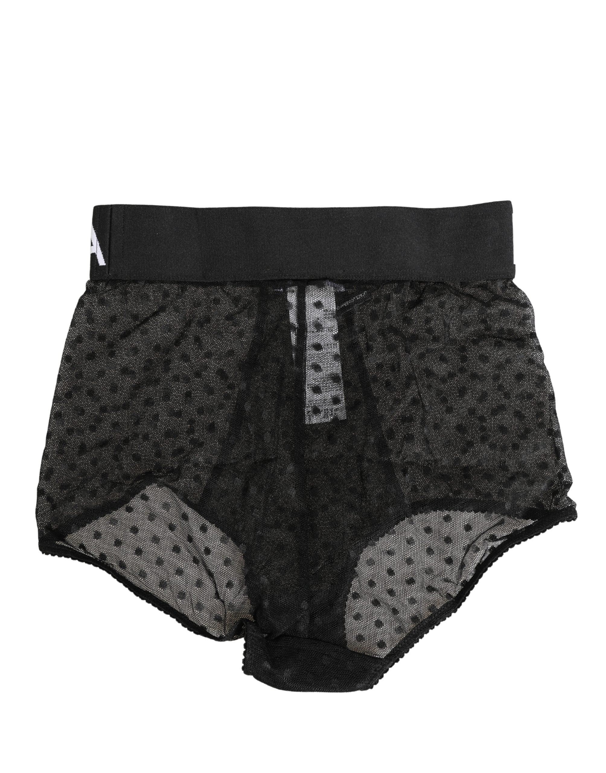 Dolce & Gabbana Schwarzer Taillengürtel mit Logo, High Waist Panty Unterwäsche
