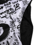 Dolce & Gabbana Schwarzer und weißer grafischer Logo-Slip