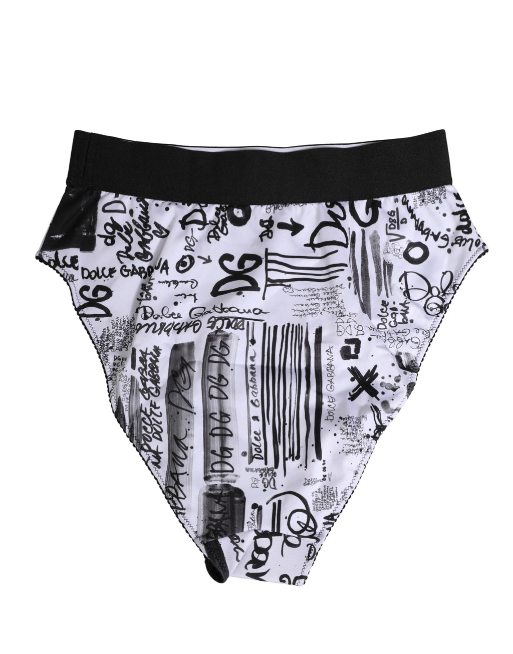 Dolce & Gabbana Schwarzer und weißer grafischer Logo-Slip