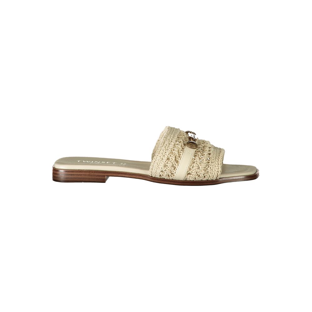 Twinset Women's Sandals in Beige Leather