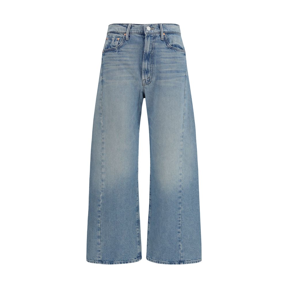 Mother Denim Blaue High-Waist Jeans aus Baumwolle
