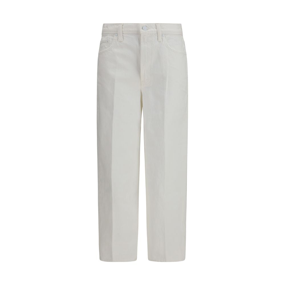 Mother Denim Weiße Bootcut-Jeans aus Baumwolle