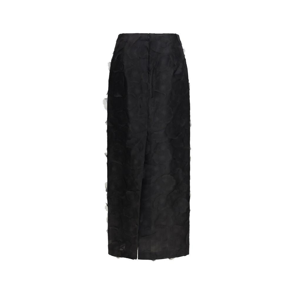 Max Mara Schwarzer Seiden-Maxirock