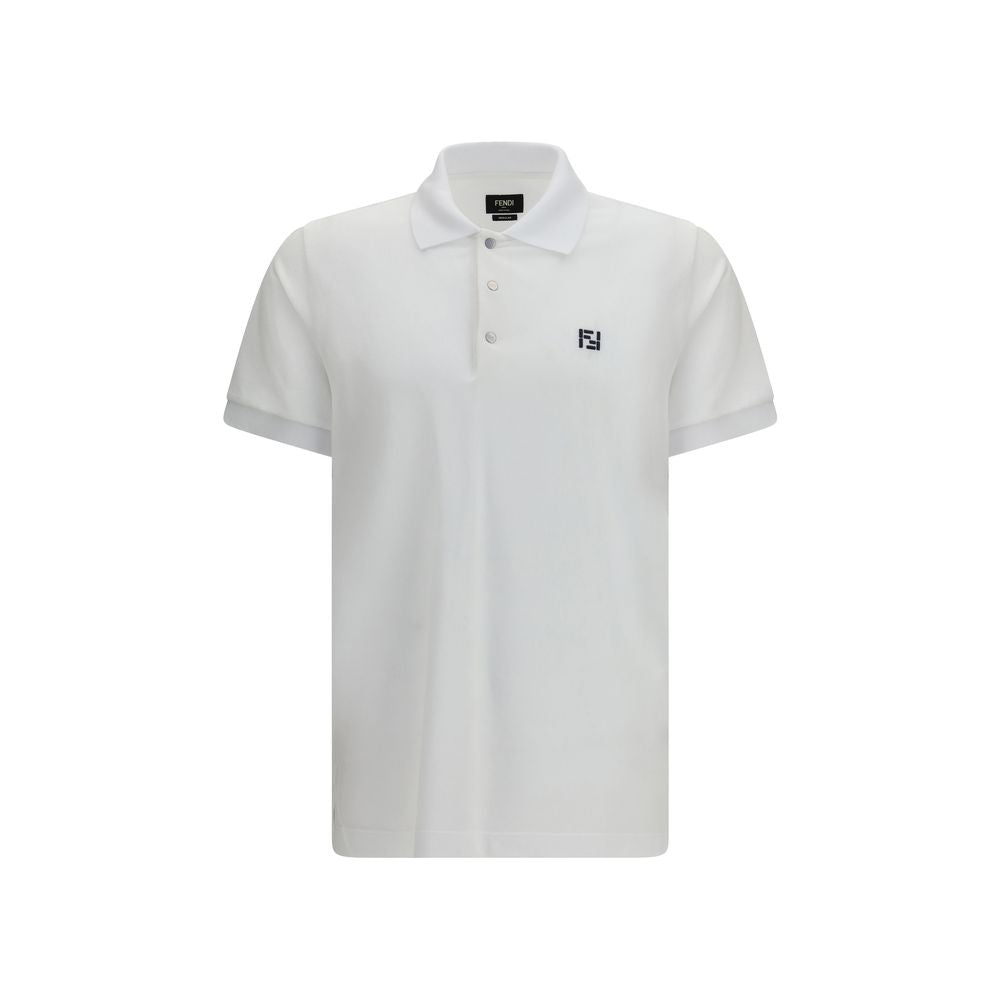 Fendi Polohemd aus weißer Baumwolle
