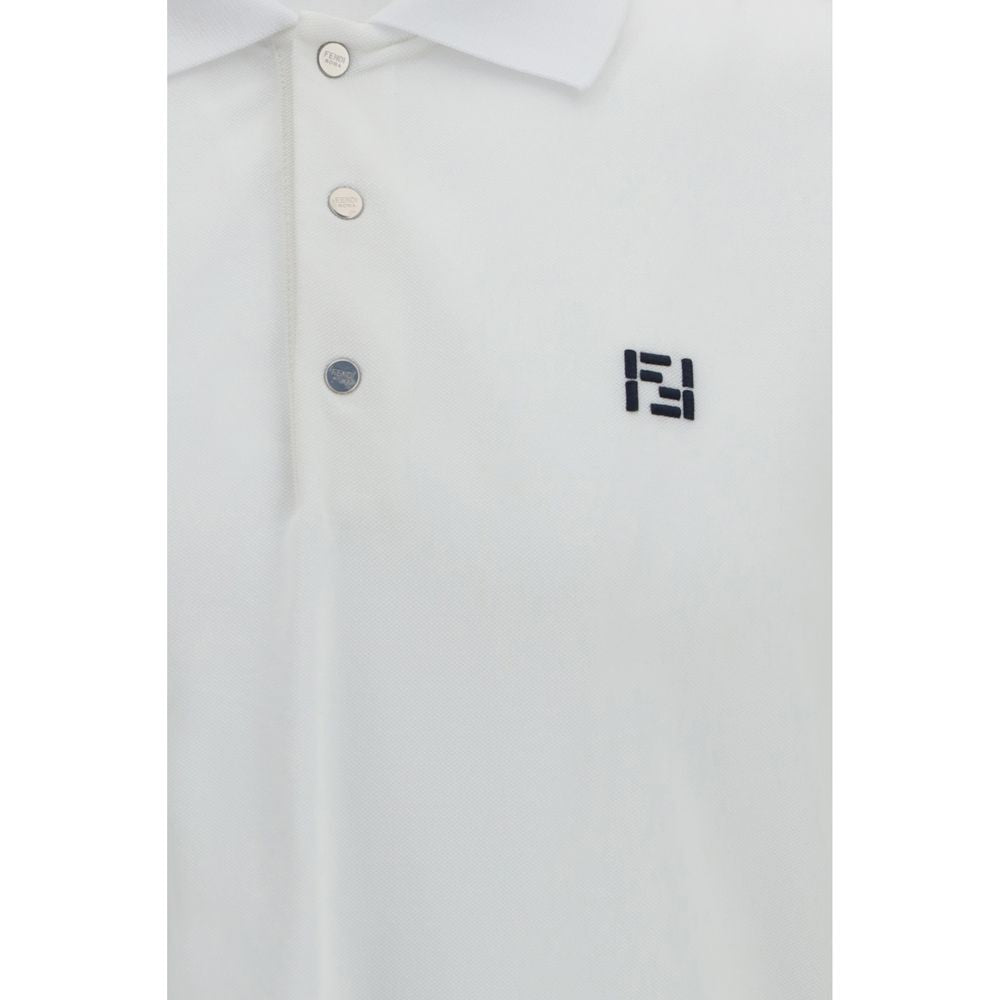 Fendi Polohemd aus weißer Baumwolle