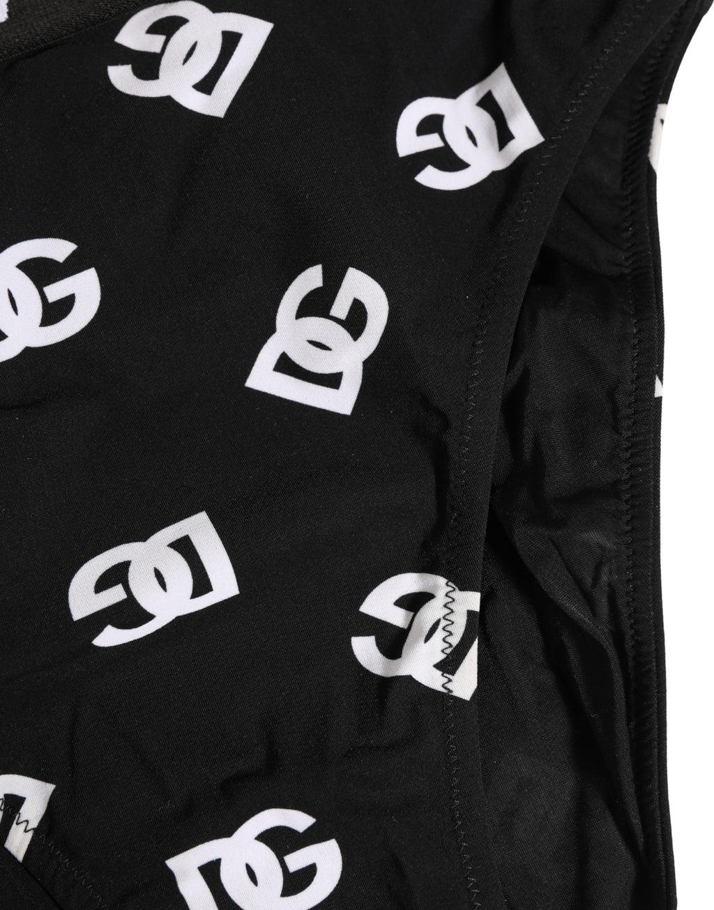 Dolce & Gabbana Weiße schwarze Logo-Bund Midi-Slip Unterwäsche
