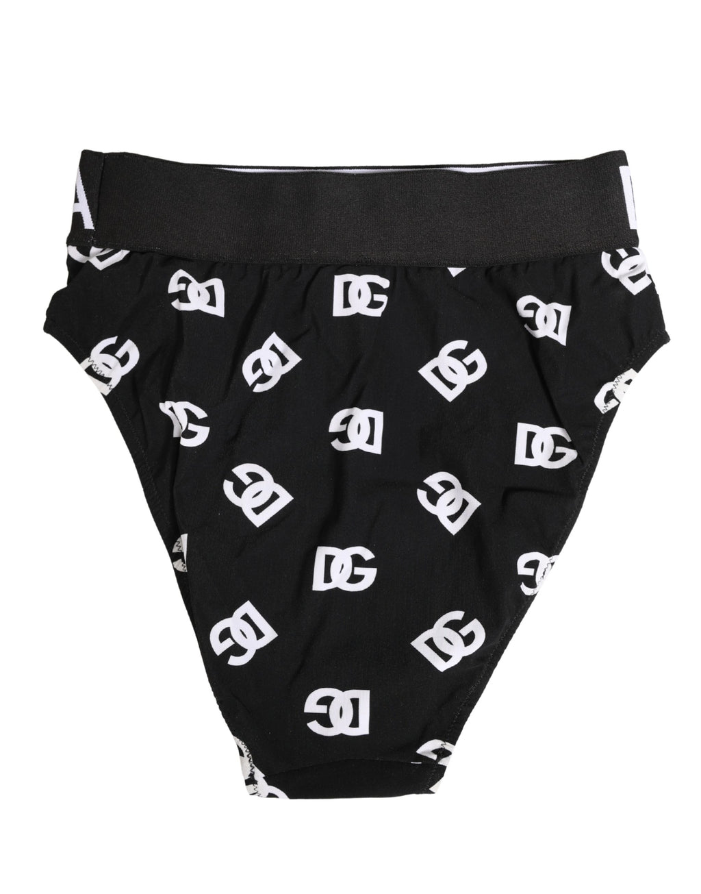 Dolce & Gabbana Weiße schwarze Logo-Bund Midi-Slip Unterwäsche