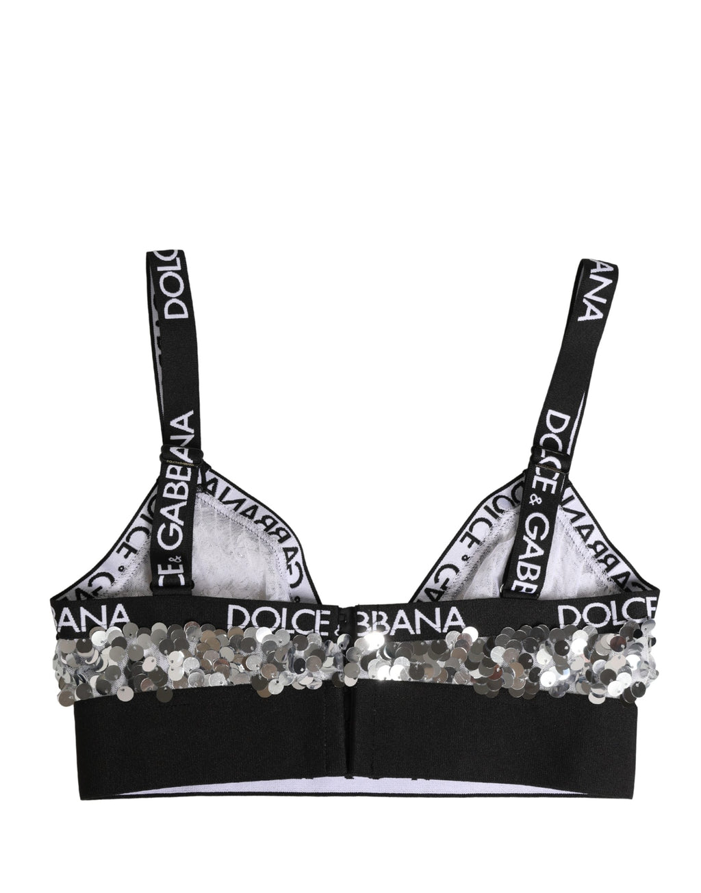 Dolce & Gabbana BH mit silbernen Pailletten, Dreiecksform, Soft Cup