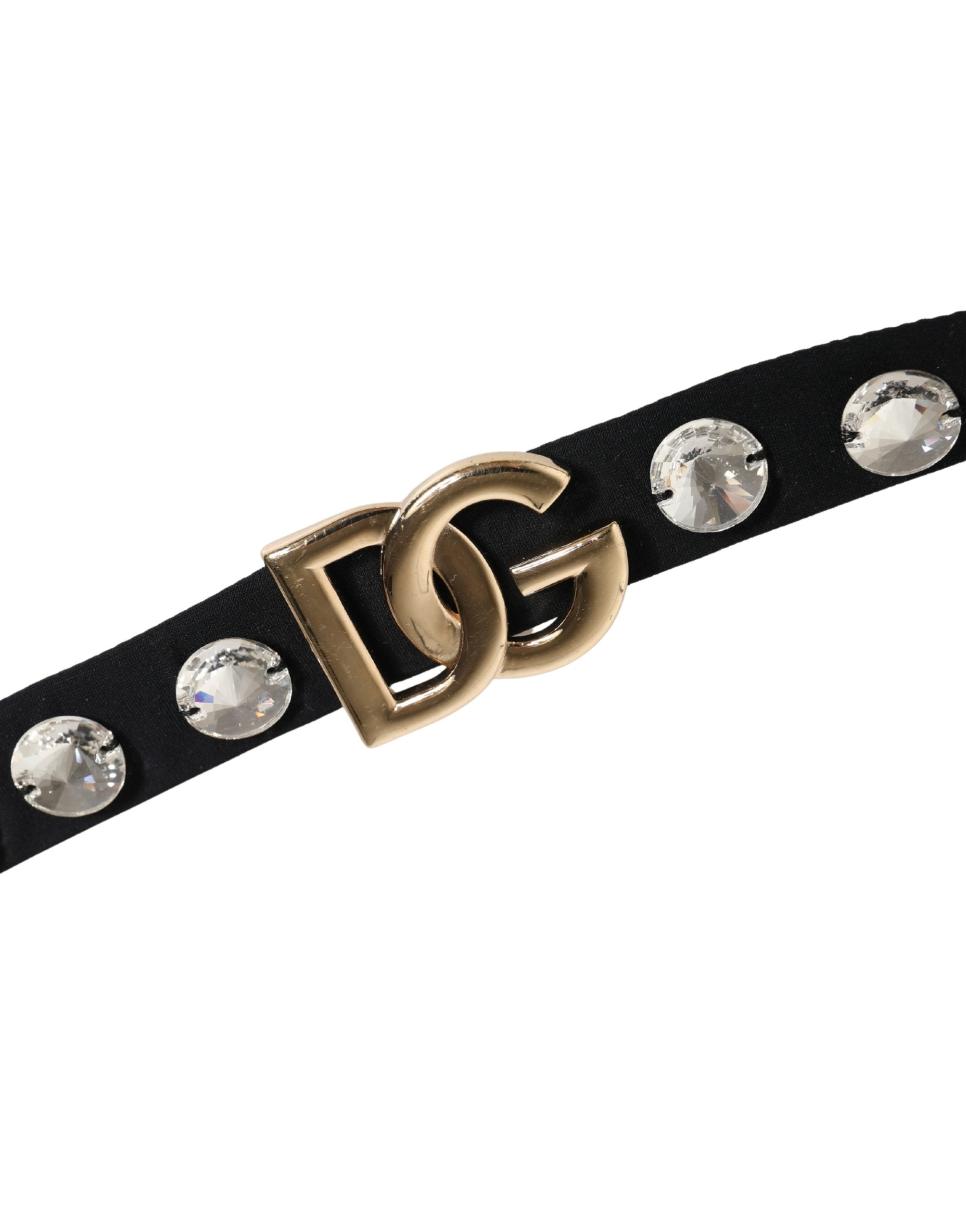 Dolce & Gabbana Schwarzer Bikini-Slip mit Kristallbesatz