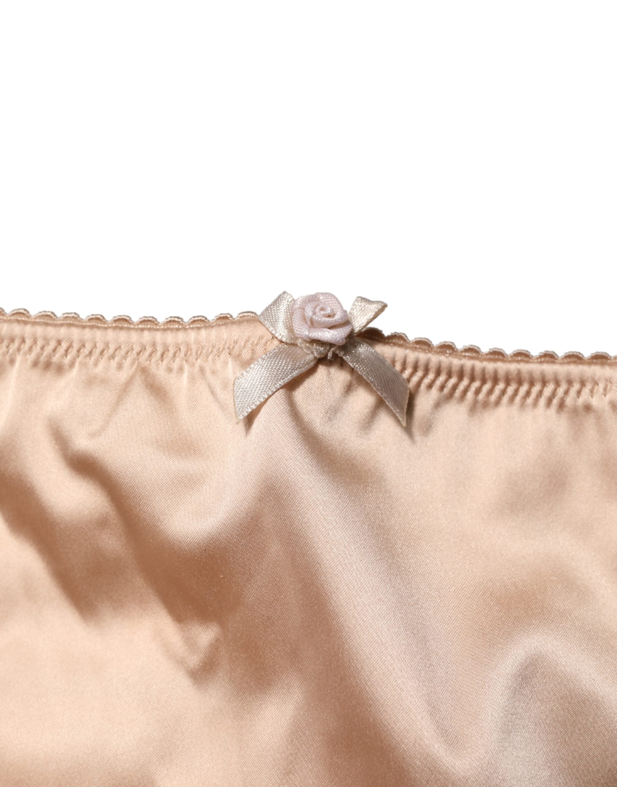 Dolce & Gabbana Beige Seidenmischung High Waist Miederhose Unterwäsche
