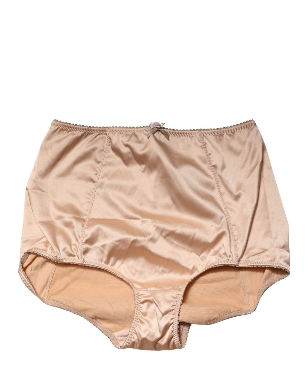 Dolce & Gabbana Beige Seidenmischung High Waist Miederhose Unterwäsche