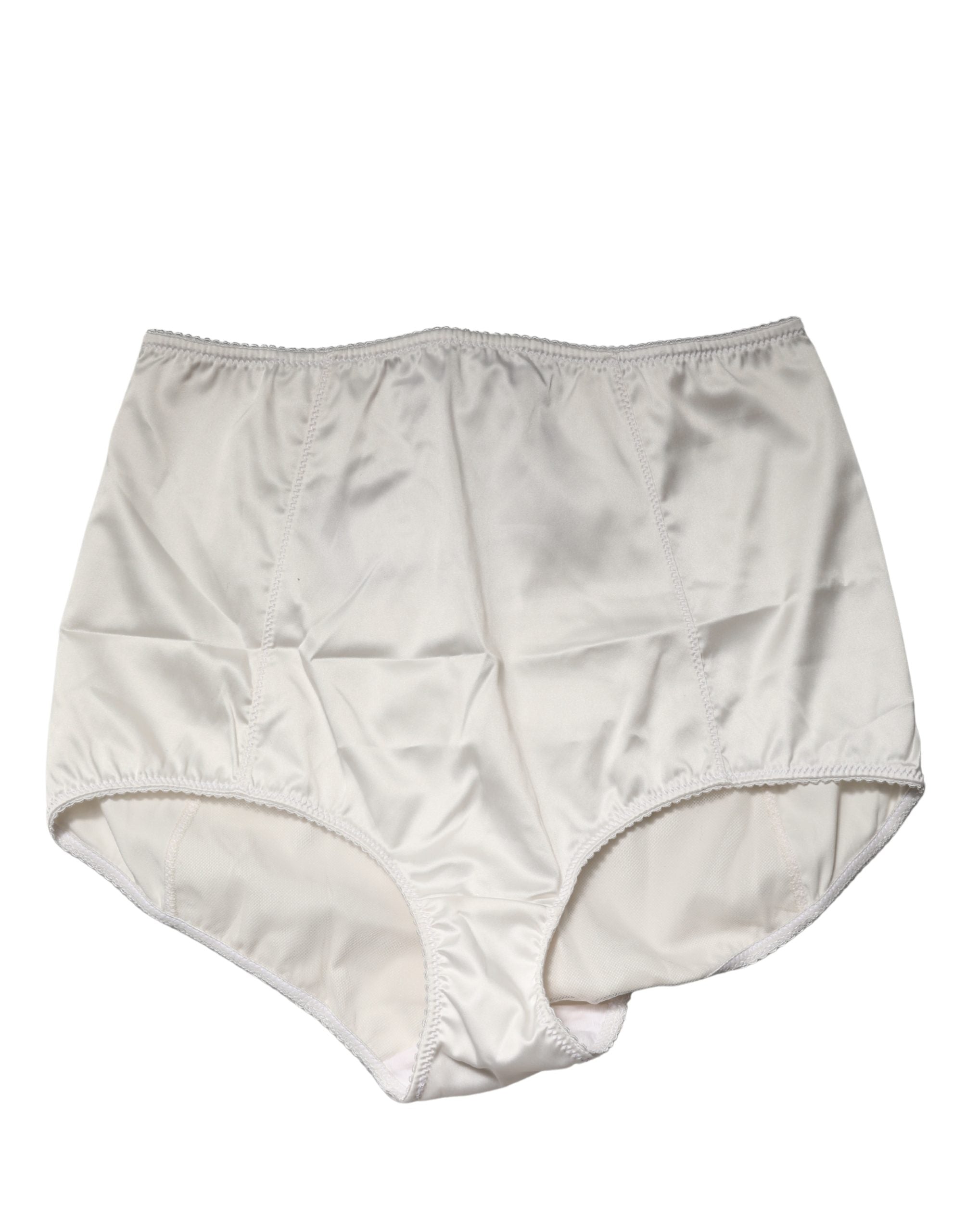 Dolce & Gabbana Weiße High-Waist-Gürtel-Panty aus Seidenmischung