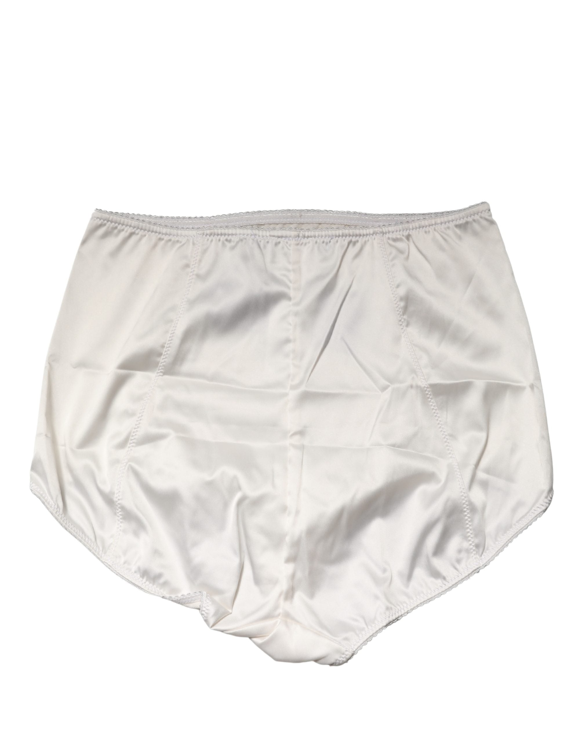 Dolce & Gabbana Weiße High-Waist-Gürtel-Panty aus Seidenmischung