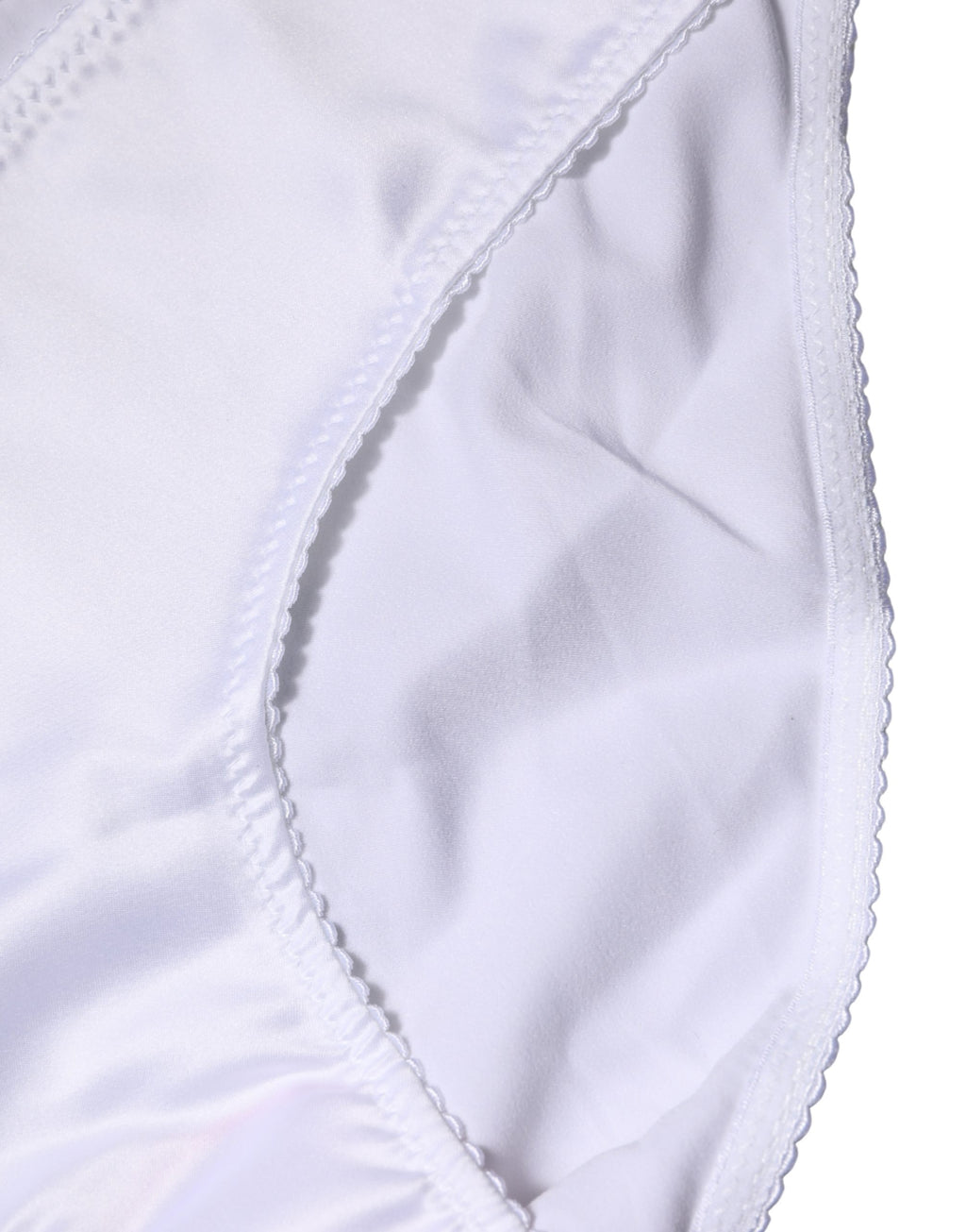 Dolce & Gabbana Weiße Seiden-Stretch-Panty mit mittlerem Bund
