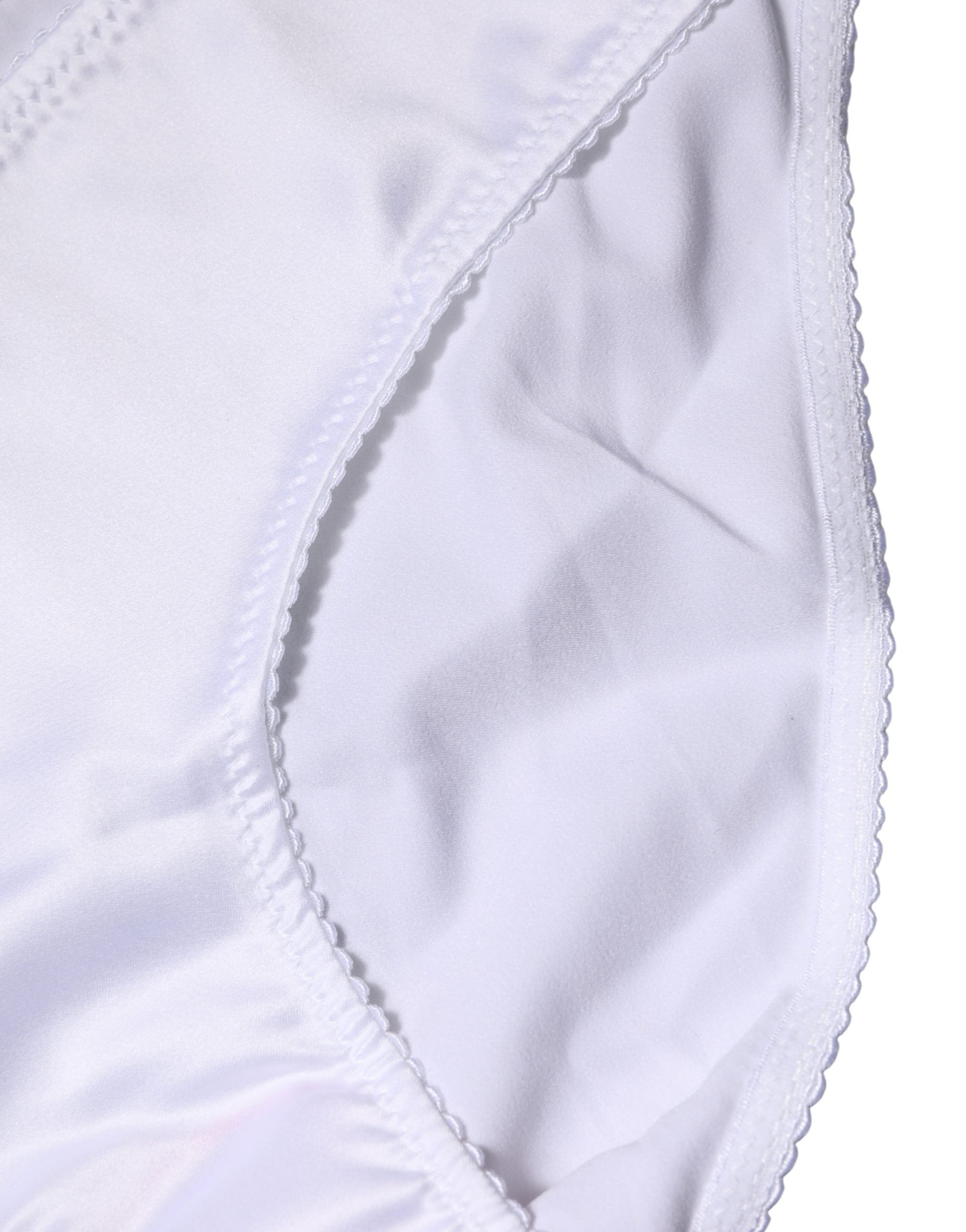 Dolce & Gabbana Weiße Seiden-Stretch-Panty mit mittlerem Bund