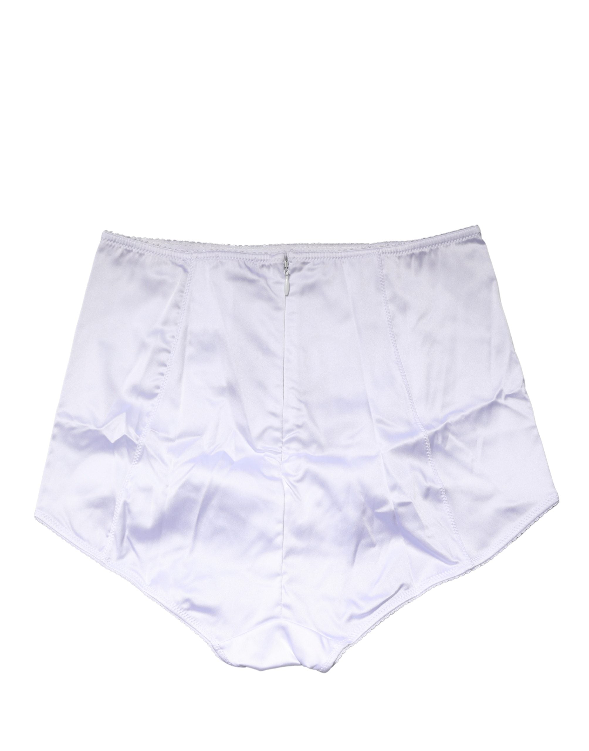 Dolce & Gabbana Weiße High-Waist-Gürtel-Panty aus Seidenmischung