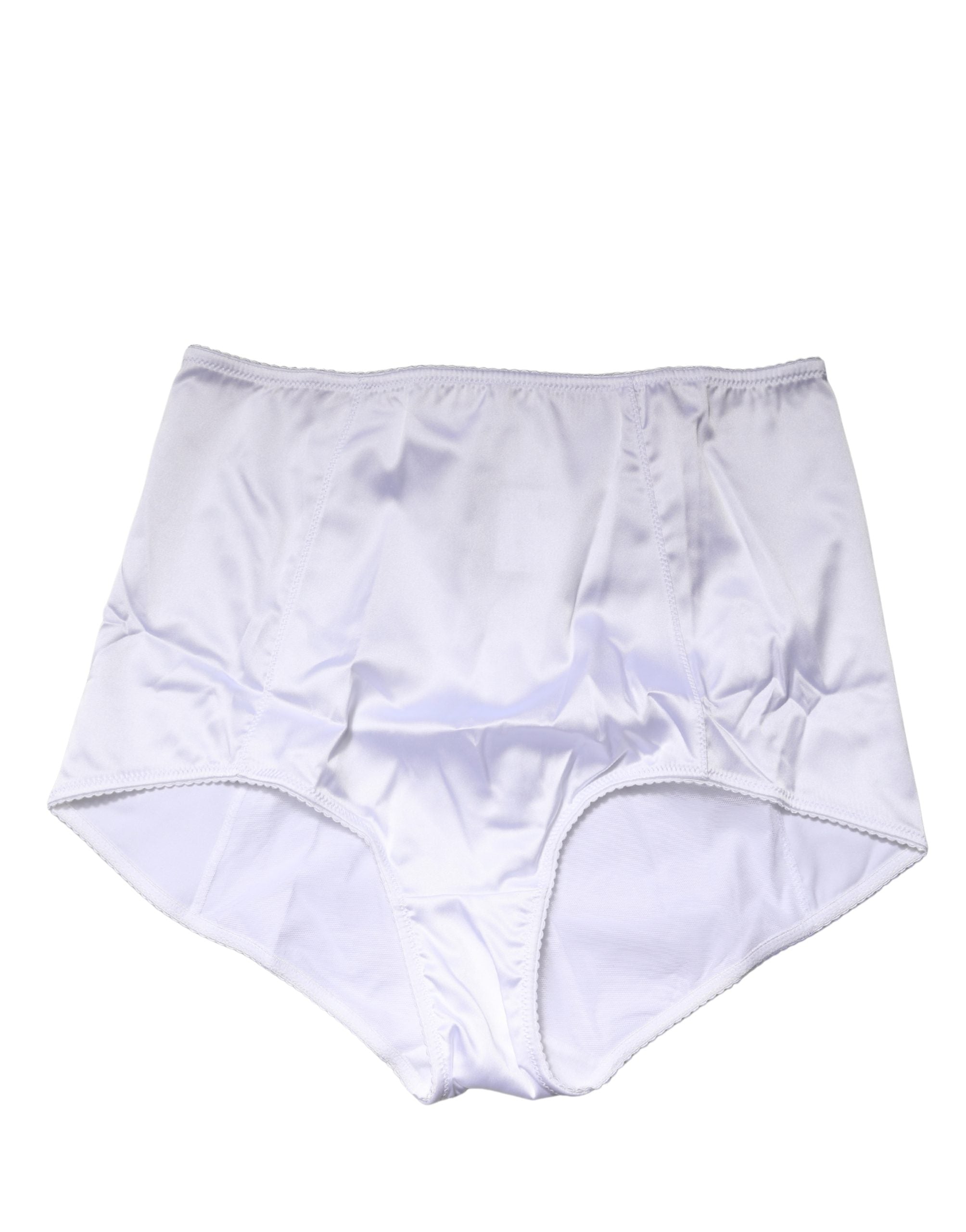 Dolce & Gabbana Weiße High-Waist-Gürtel-Panty aus Seidenmischung