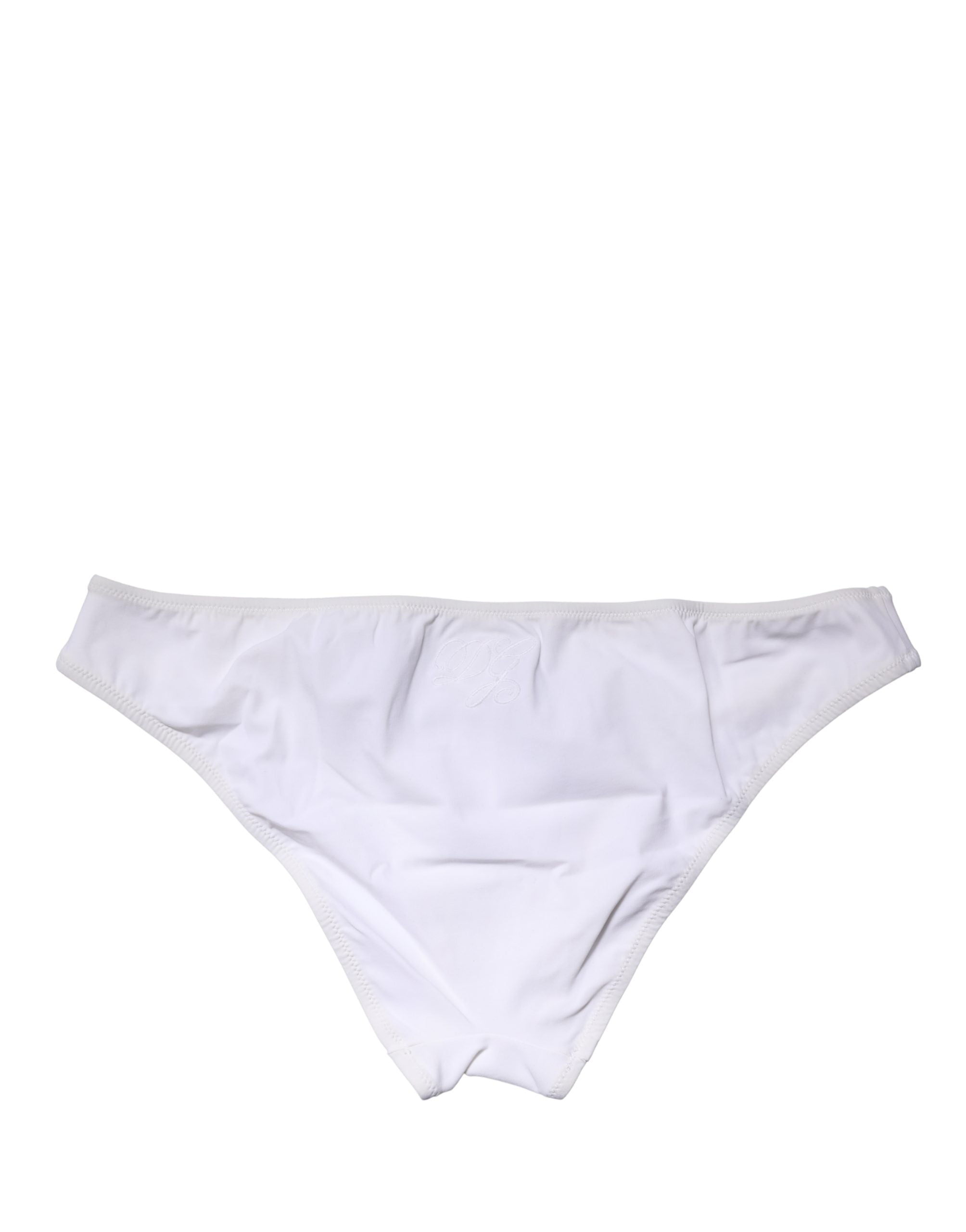 Dolce & Gabbana Weiße Mid-Waist-Panty aus Stretch-Nylon