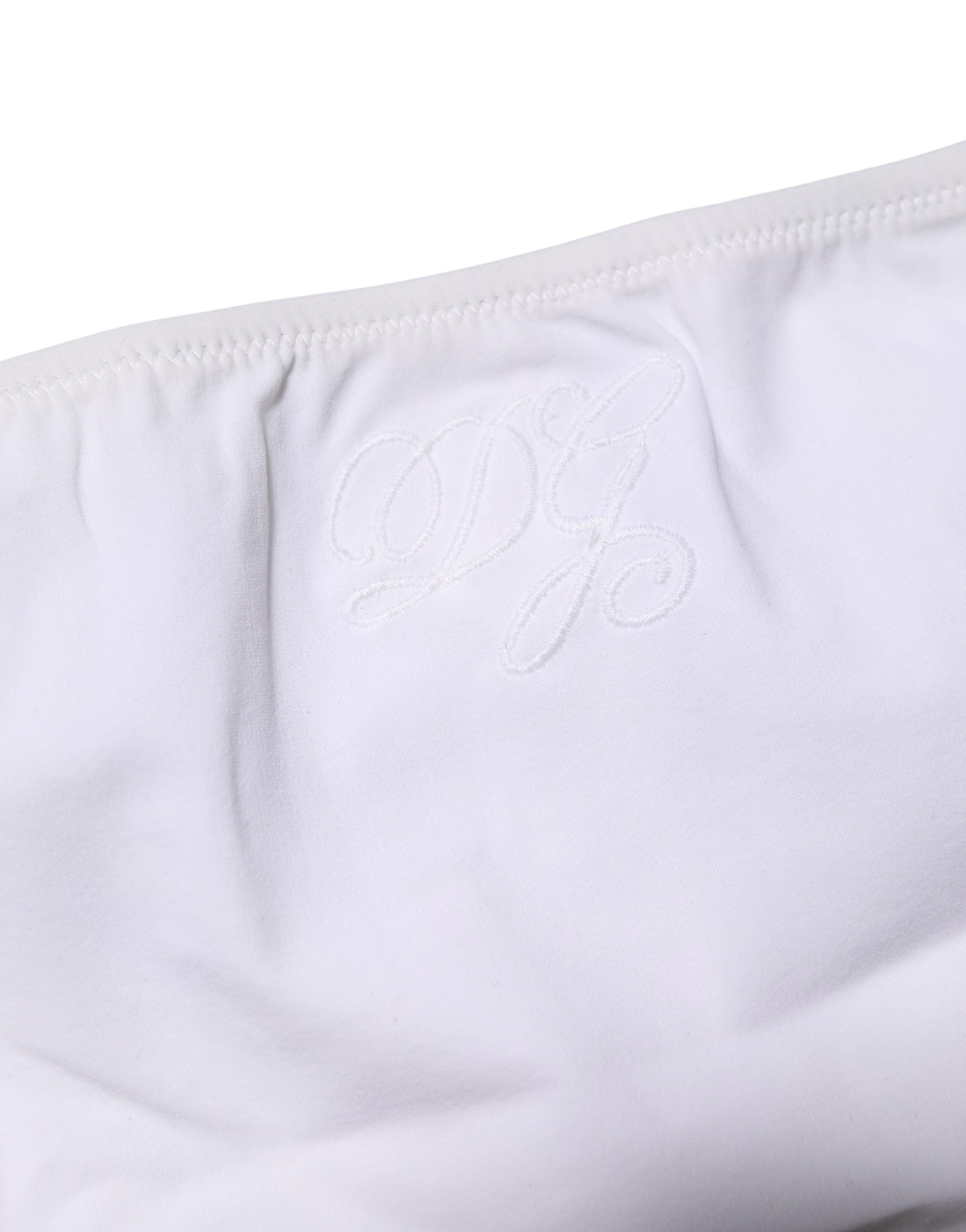 Dolce & Gabbana Weiße Mid-Waist-Panty aus Stretch-Nylon