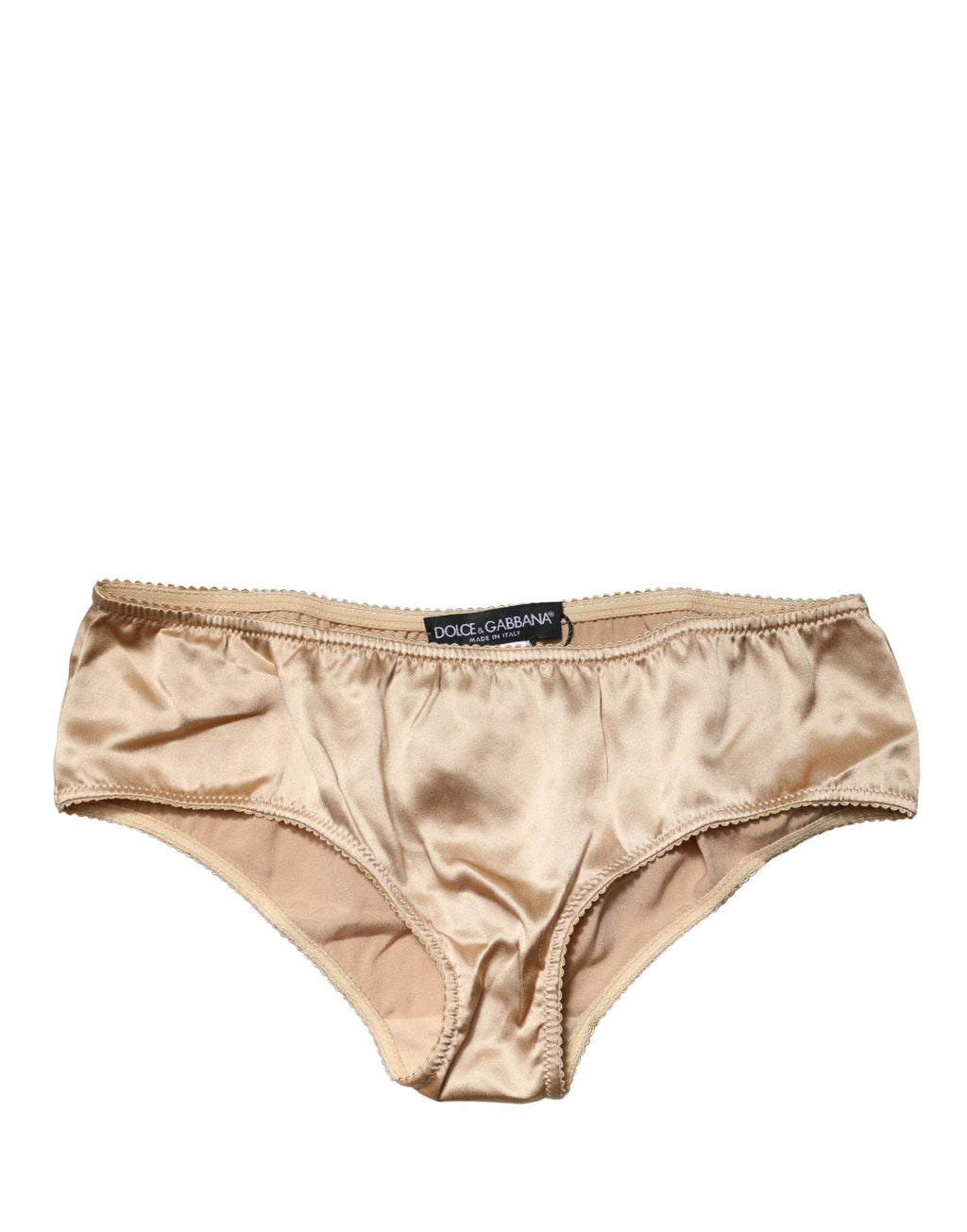 Dolce & Gabbana Beige Seiden-Stretch-Slip mit mittlerem Bund
