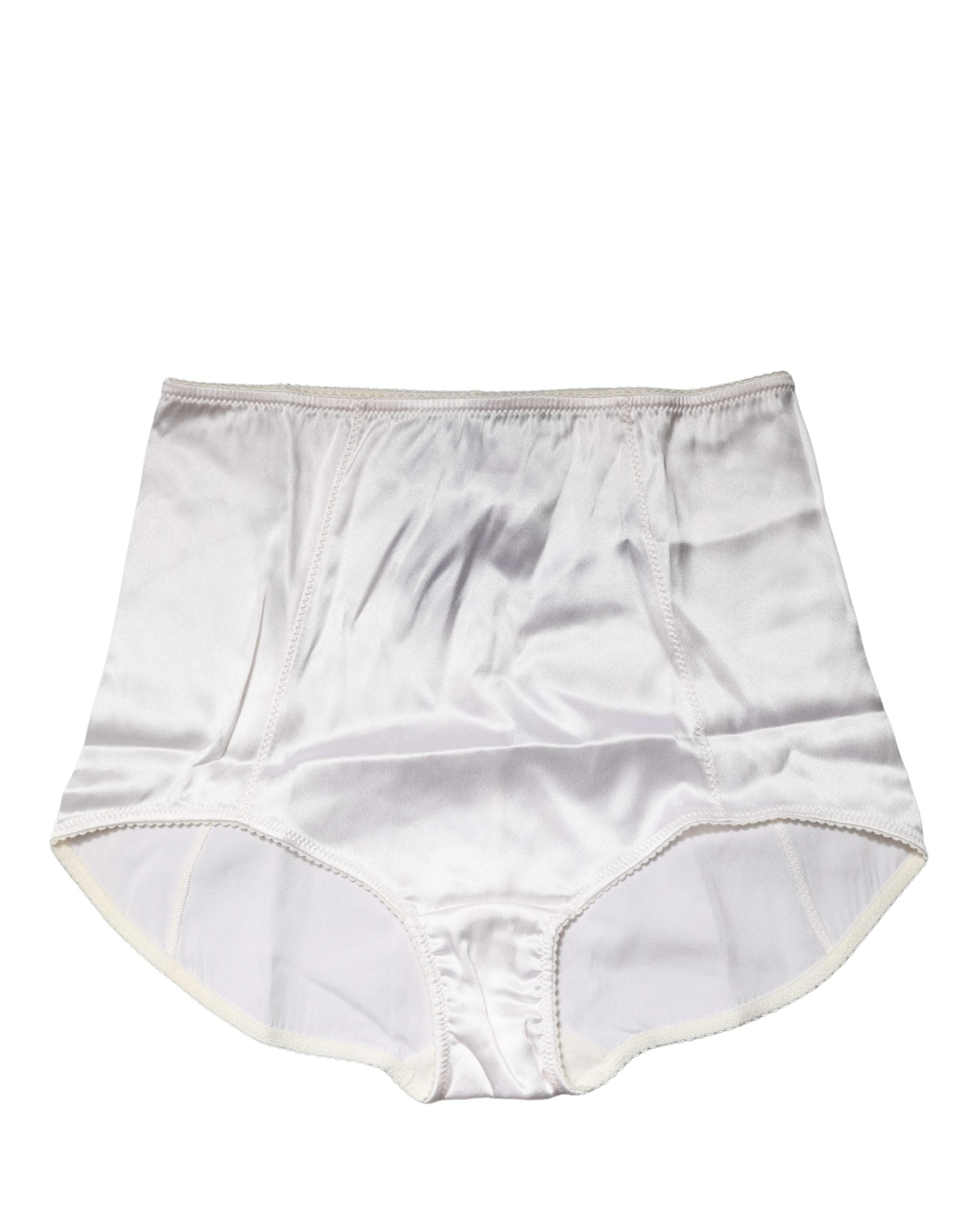 Dolce & Gabbana Weiße High-Waist-Gürtel-Panty aus Seidenmischung