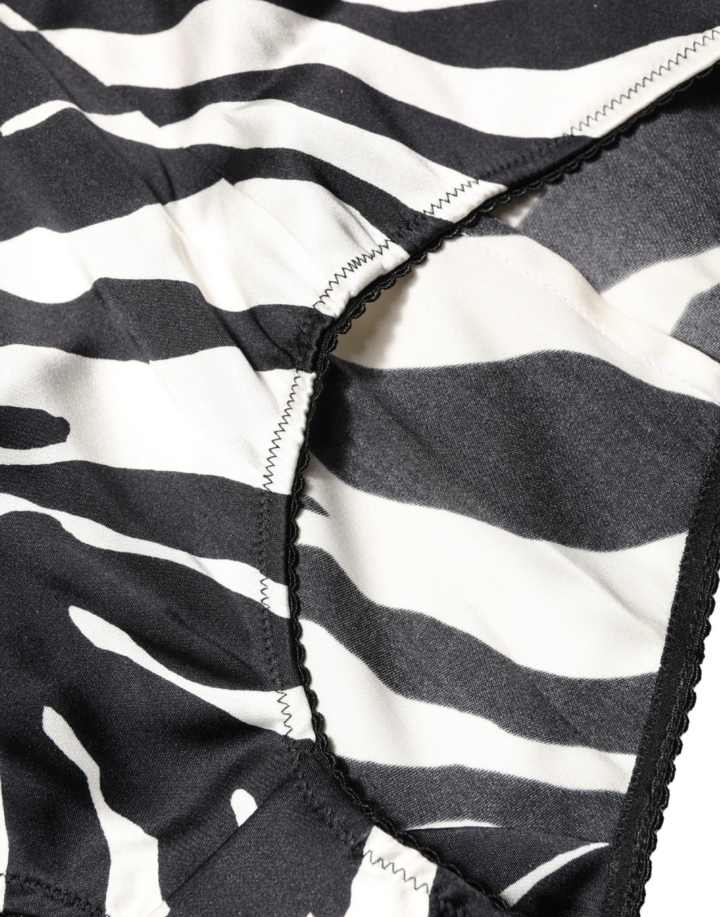 Dolce & Gabbana Schwarzer High-Waist-Gürtel-Slip im Zebra-Look