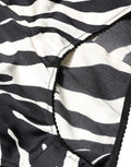 Dolce & Gabbana Schwarzer High-Waist-Gürtel-Slip im Zebra-Look