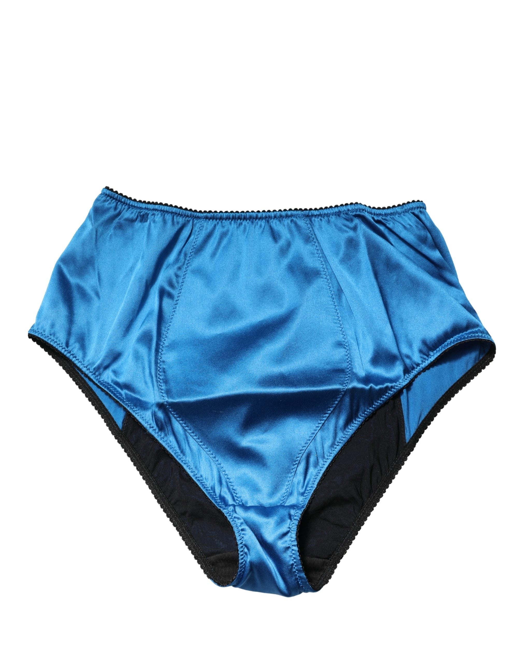Dolce & Gabbana Blaue High-Waist Girdle-Panty aus Seidenmischung