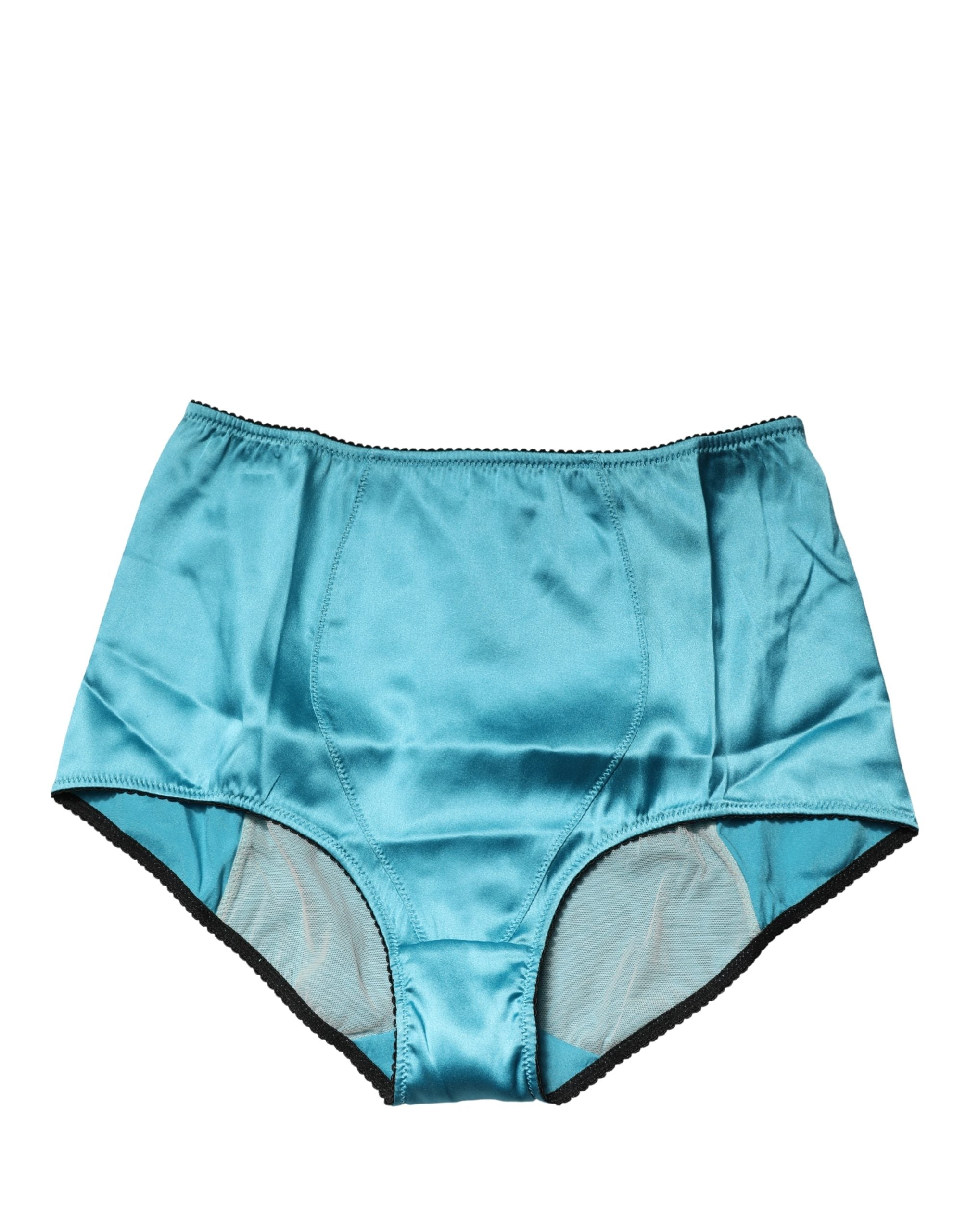 Dolce & Gabbana Blaue High-Waist Girdle-Panty aus Seidenmischung