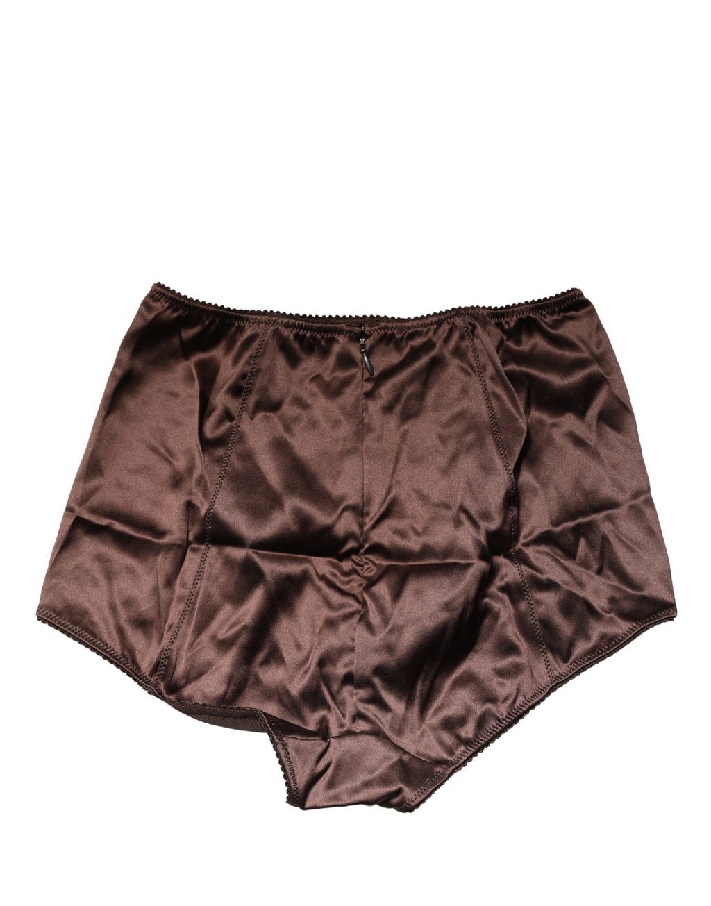Dolce & Gabbana Brauner Seidenmischungs-Slip mit hohem Bund