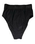 Dolce & Gabbana Schwarzer High-Waist-Slip mit Logo-Bund