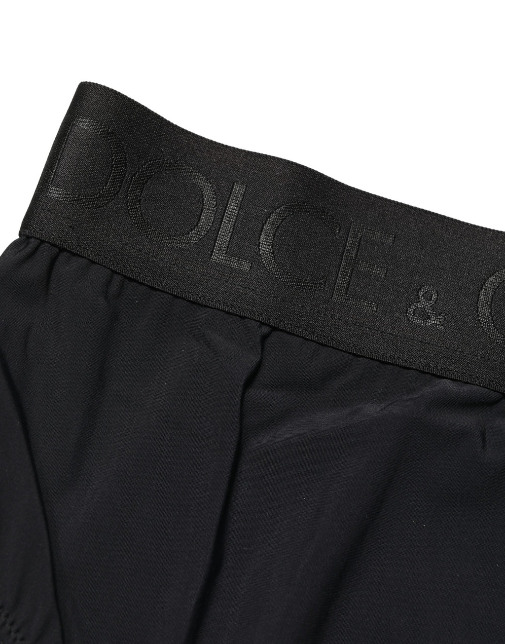 Dolce & Gabbana Schwarzer High-Waist-Slip mit Logo-Bund