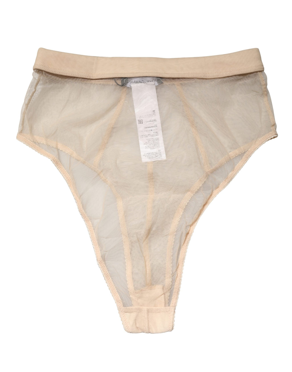 Dolce & Gabbana Beige Seidenmischung High Waist Slip-Unterhose