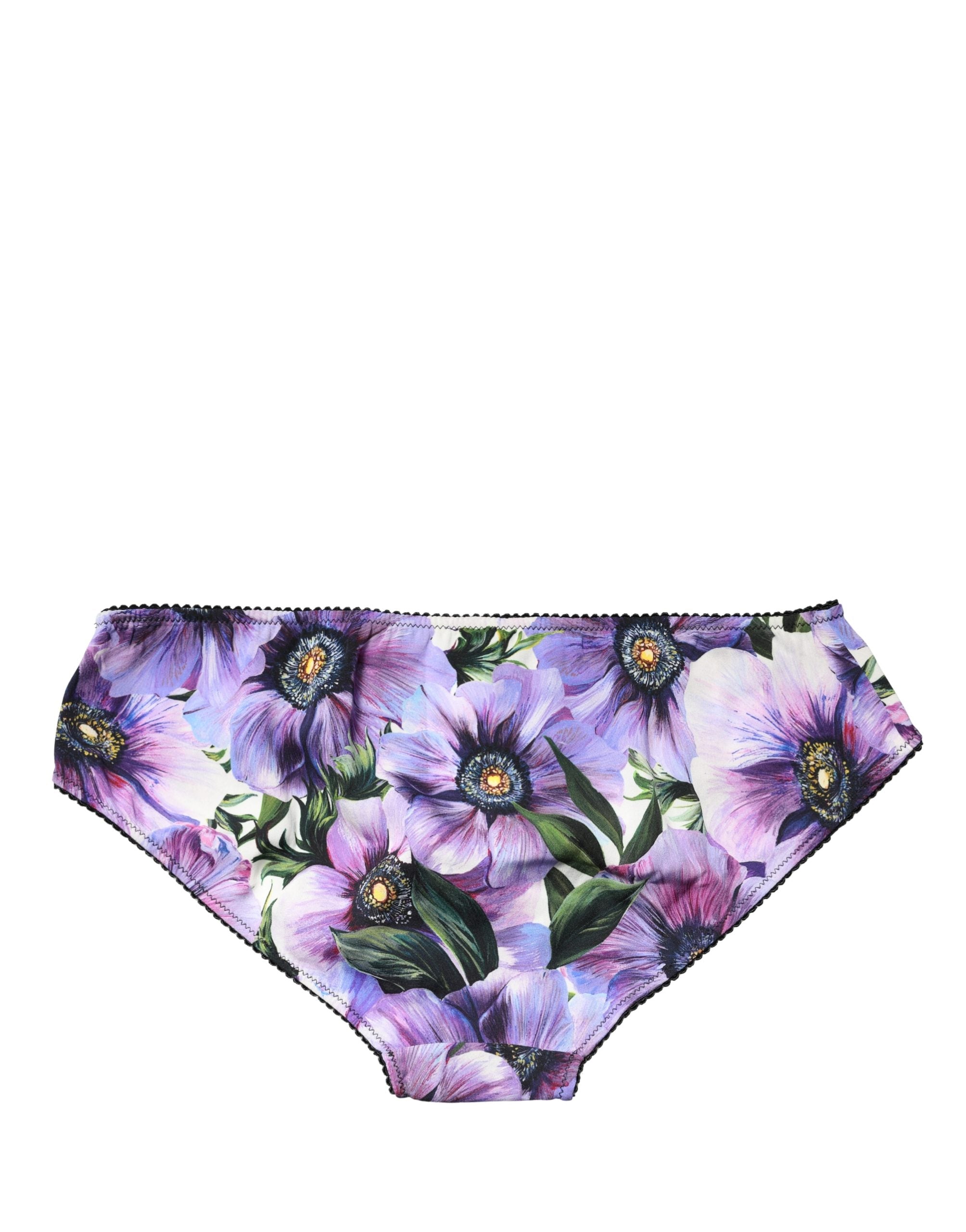 Dolce & Gabbana Mehrfarbige Blumen-Midi-Taillen-Slip-Unterwäsche