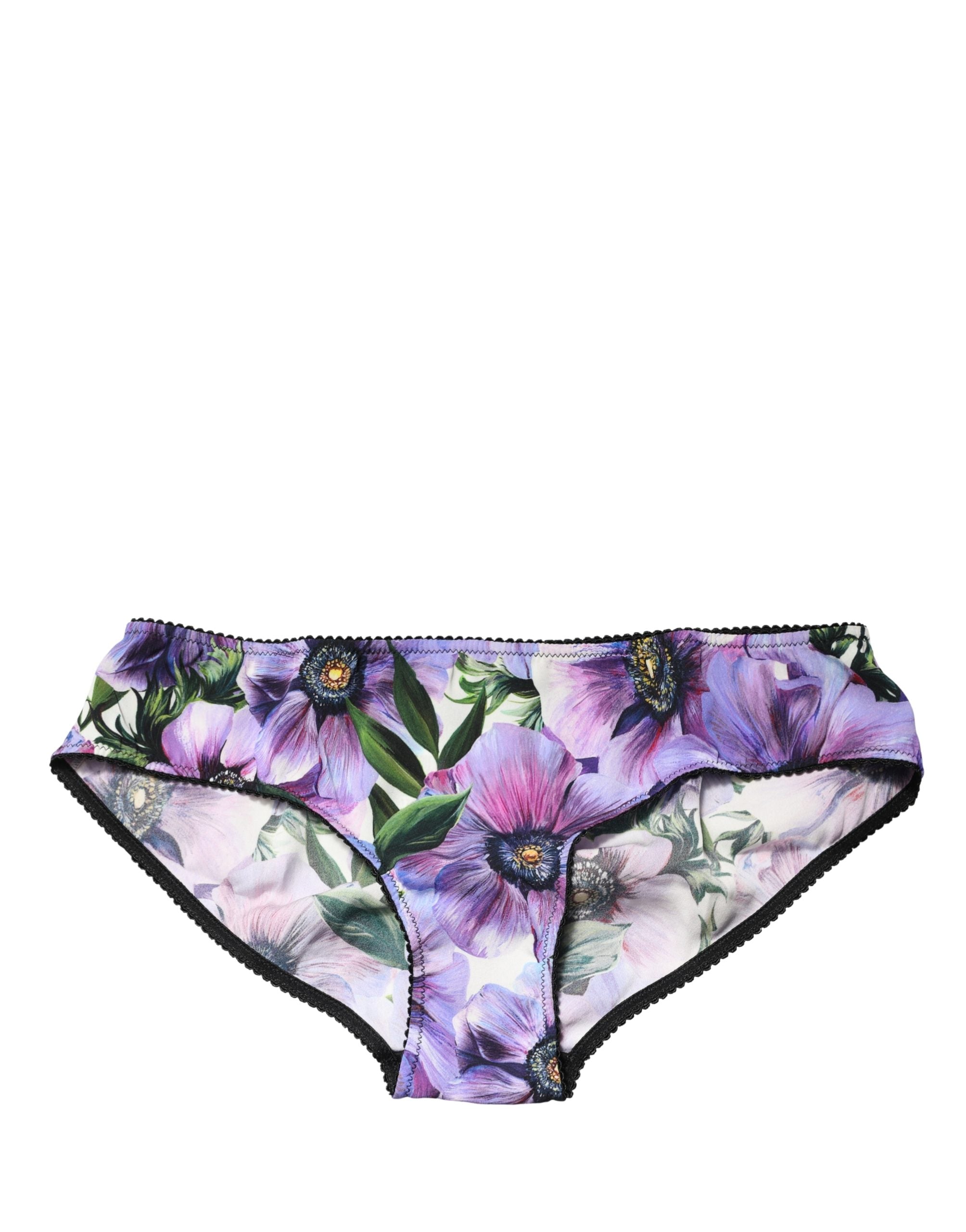 Dolce & Gabbana Mehrfarbige Blumen-Midi-Taillen-Slip-Unterwäsche