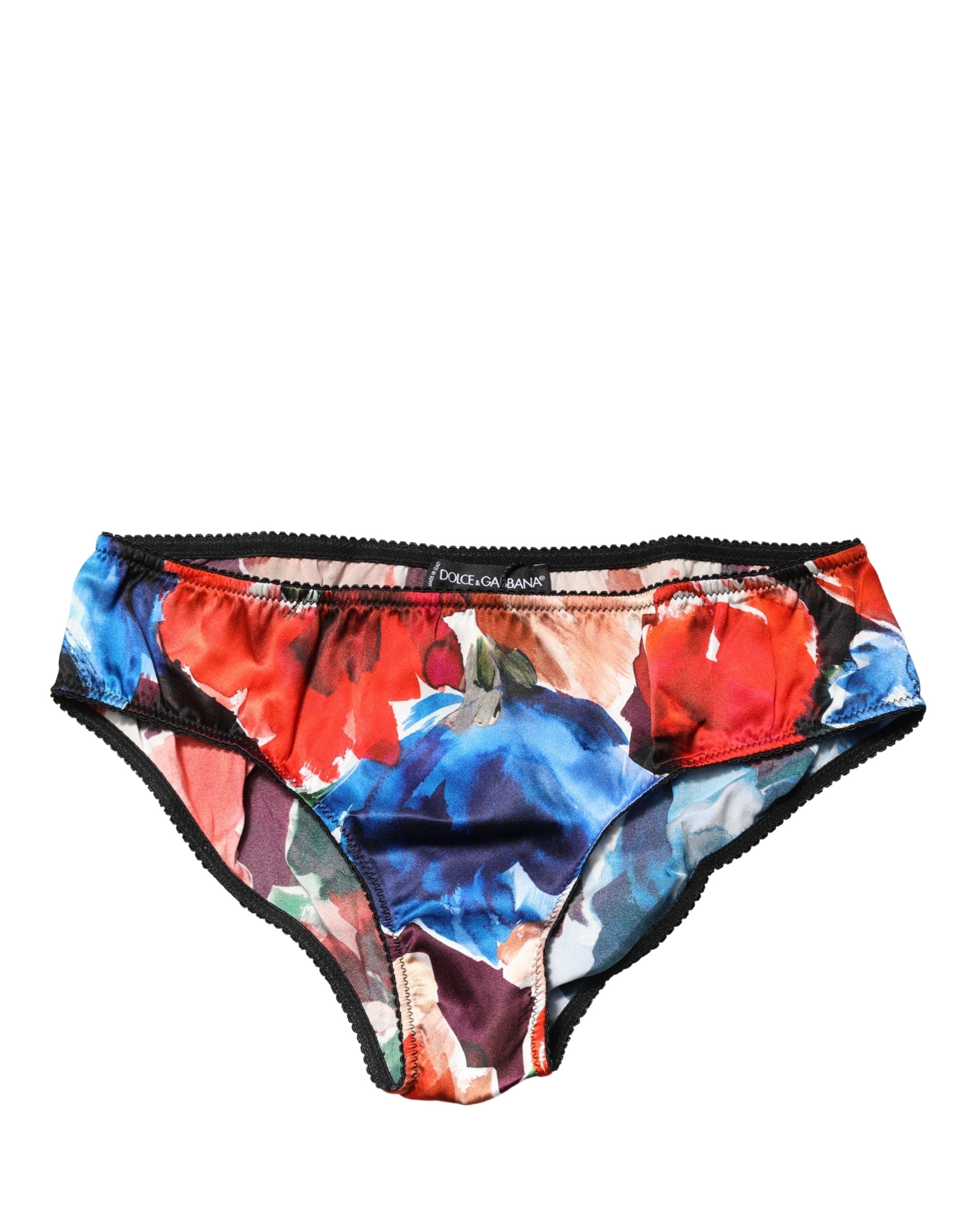 Dolce & Gabbana Mehrfarbige Blumen-Midi-Taillen-Slip-Unterwäsche