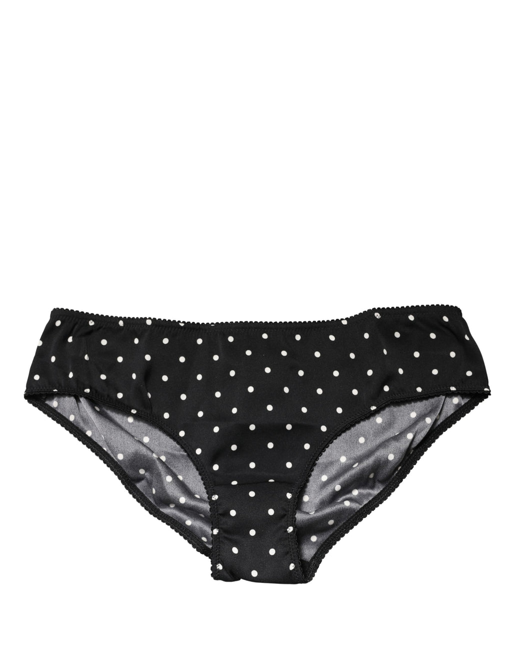 Dolce & Gabbana Schwarze Tupfen Mid Waist Slip-Unterhose