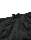 Dolce & Gabbana Schwarze Seiden-Stretch-Panty mit mittlerem Bund