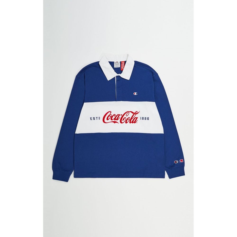 Champion Blaues Baumwoll-Polohemd
